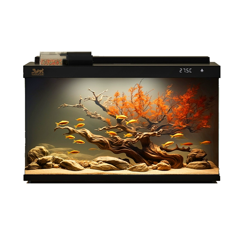 SUNSUN 森森 金麟超白玻璃魚缸客廳小型免換水家380B 溪流水溶