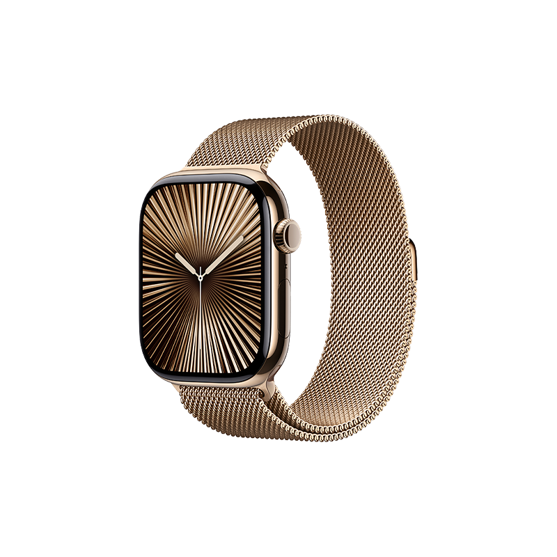 Apple/蘋果 Watch Series 10 智能手表 46mm鈦金屬 金色 米蘭尼斯 蜂窩版