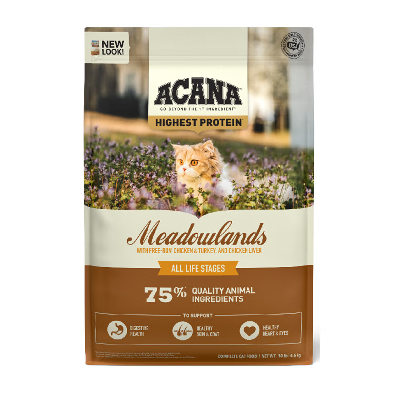 ACANA 愛肯拿 貓糧進口貓糧全段通用牧場盛宴貓糧4.5kg-效期26年2月