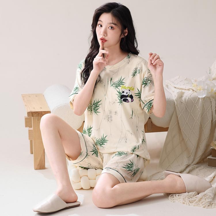 紫色花語 牛奶絲親膚睡衣女