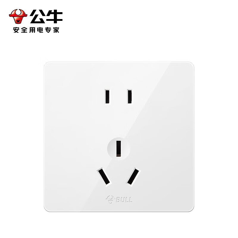 公牛 開(kāi)關(guān)插座 G12系列 10A五孔插座86型插座面板G12Z223S 白色 十只裝