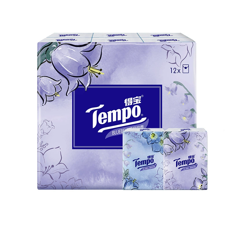 Tempo 得寶 藍風鈴印花手帕紙 4層*7張*12包