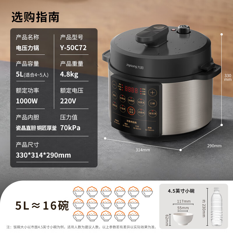 九陽 Y-50C72 電壓力鍋 5L