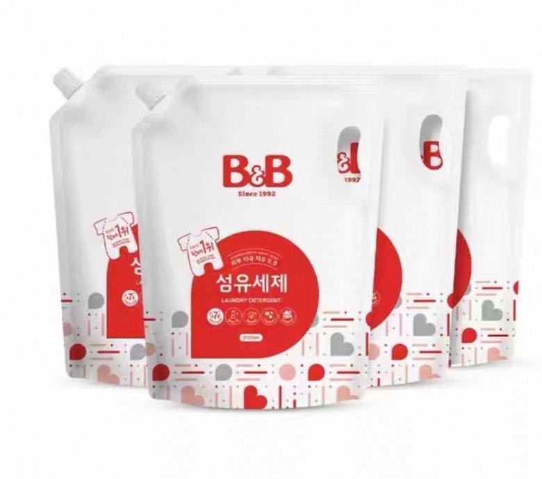 保寧 米迪恩必恩貝洗衣液寶寶嬰兒香草香2100ml*4補充裝