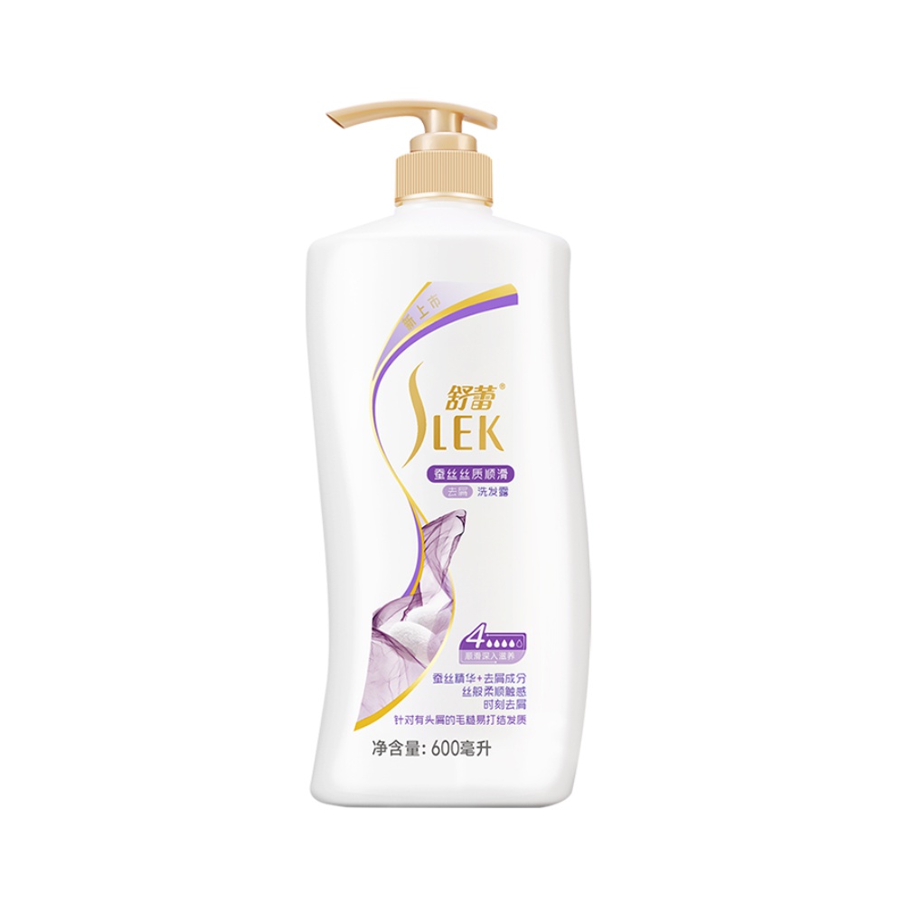 SLEK 舒蕾 順滑去屑毛躁蓬松留香型柔順發絲洗發水露600ml洗頭膏控油