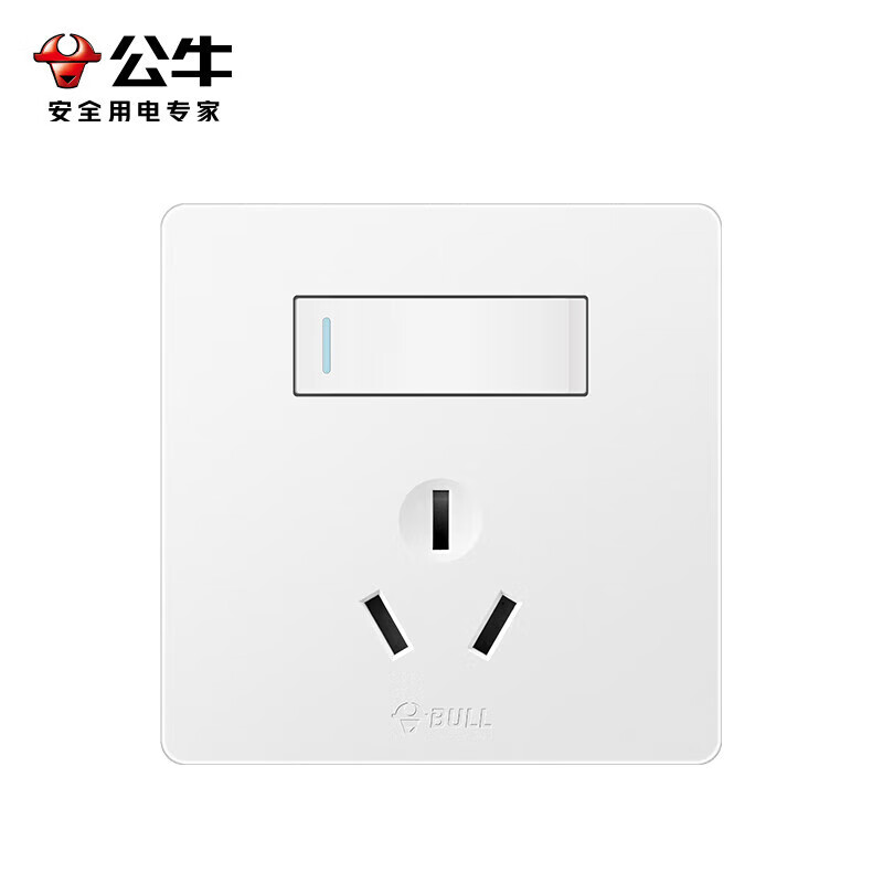 公牛 G12系列 G12E204AS 16A三孔帶開關插座 暮雪白