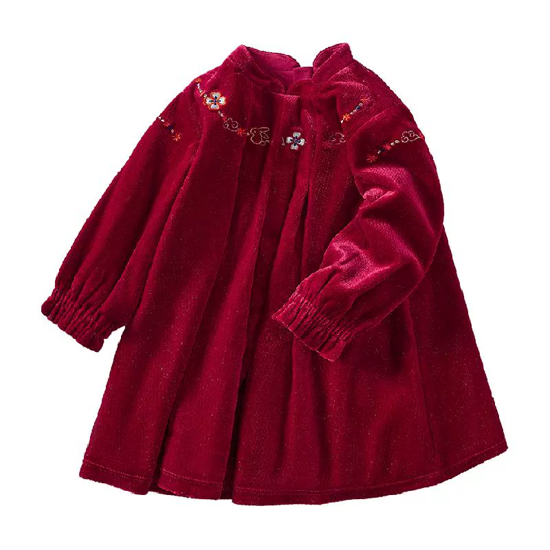巴拉巴拉 寶寶周歲禮服女童公主裙兒童裙子嬰兒連衣裙新中式精致潮
