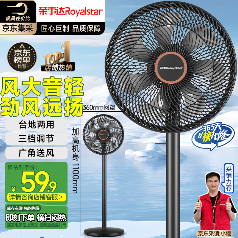 榮事達 oyalstar 榮事達 FD-30L501 7葉柔風落地扇