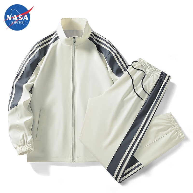 NASA RHUDE 運動套裝男裝春秋季新款潮流休閑青少年工裝褲套裝男大碼帥氣一套