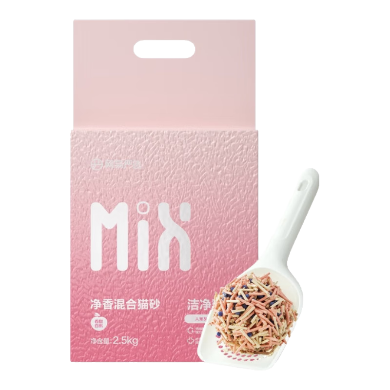plus：網易嚴選 凈香貓砂 清新白桃混合貓砂 2.5kg*4袋*3件