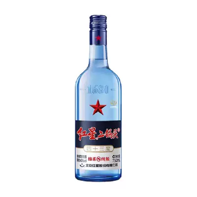 紅星二鍋頭綿柔43度白酒750ml