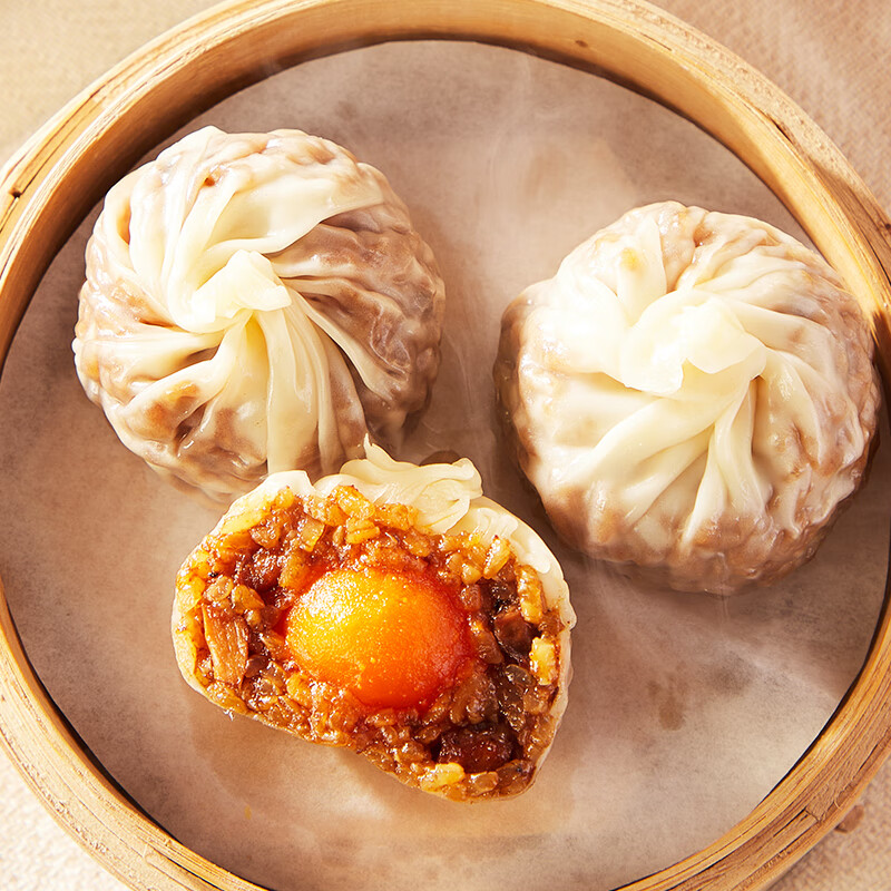 安井 包子饅頭小籠包燒麥 23款早餐不重樣 240g紙皮燒麥蛋黃三丁（4只/袋）