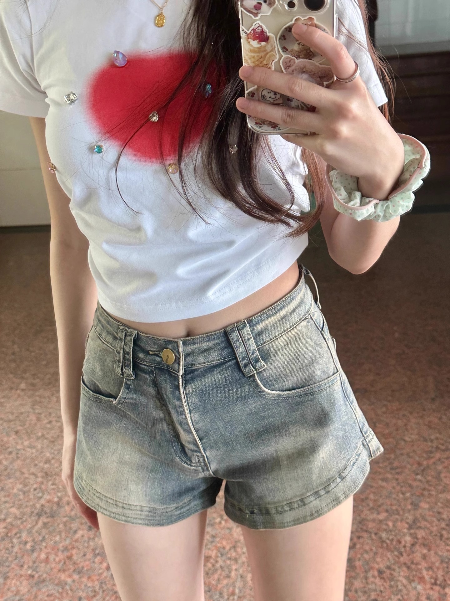 美式復古小個子牛仔短褲女夏薄款高腰顯瘦a字辣妹直筒闊腿褲低腰