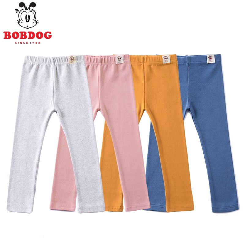 88VIP會員：BoBDoG 巴布豆 清倉巴布豆女童打底褲春夏薄款寶寶夏天純棉兒童外穿長褲子
