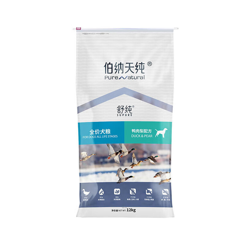 伯納天純 舒純系列低敏寵物通用款舒純鴨肉梨配方犬糧 12kg