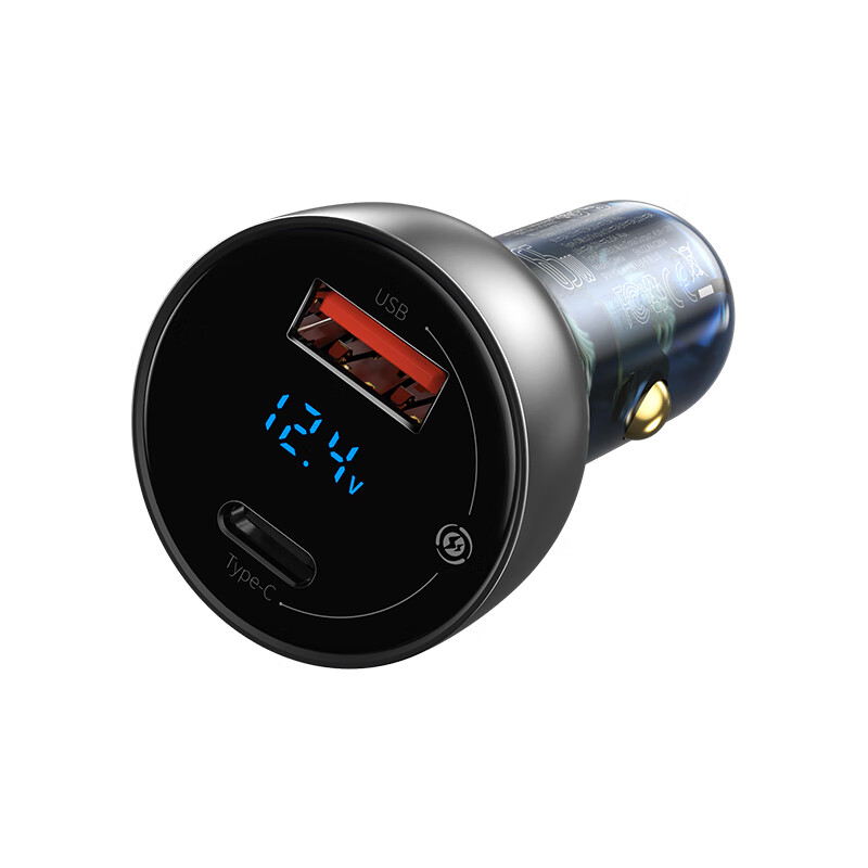 BASEUS 倍思 65W車載充電器 單頭智能數(shù)顯 錆色