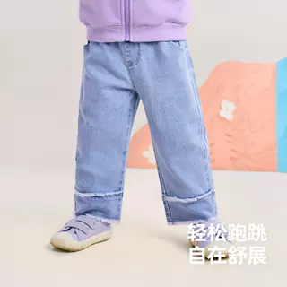 女童牛仔褲春秋寶寶長褲秋款小嬰兒休閑褲
