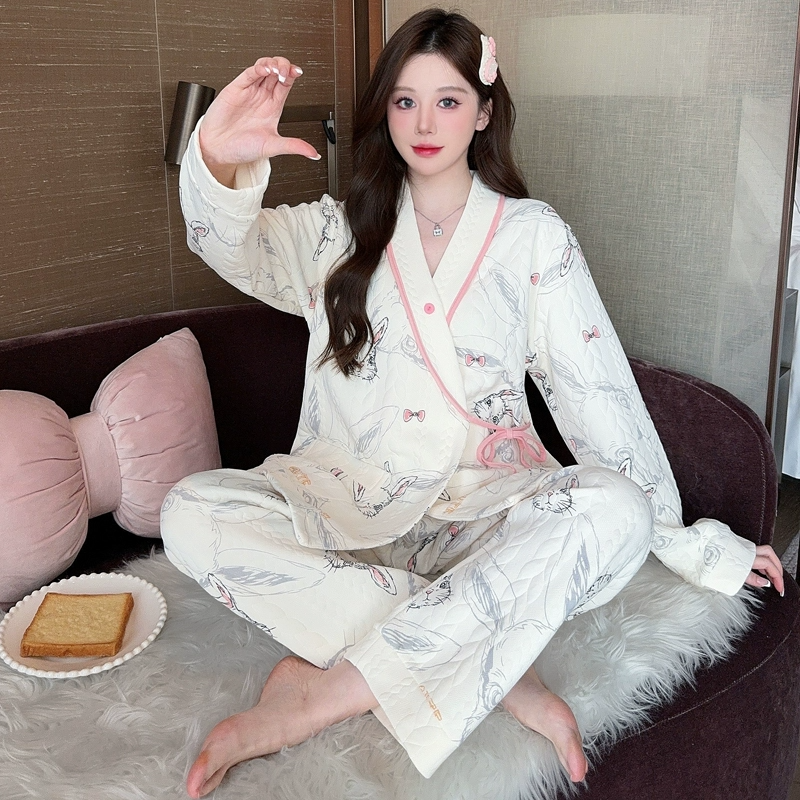安娜媽咪春秋新品純棉空氣棉月子服