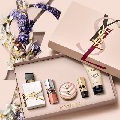 PLUS：圣羅蘭（YSL）口紅香水禮盒唇蜜5+自由之水化妝品套裝禮盒