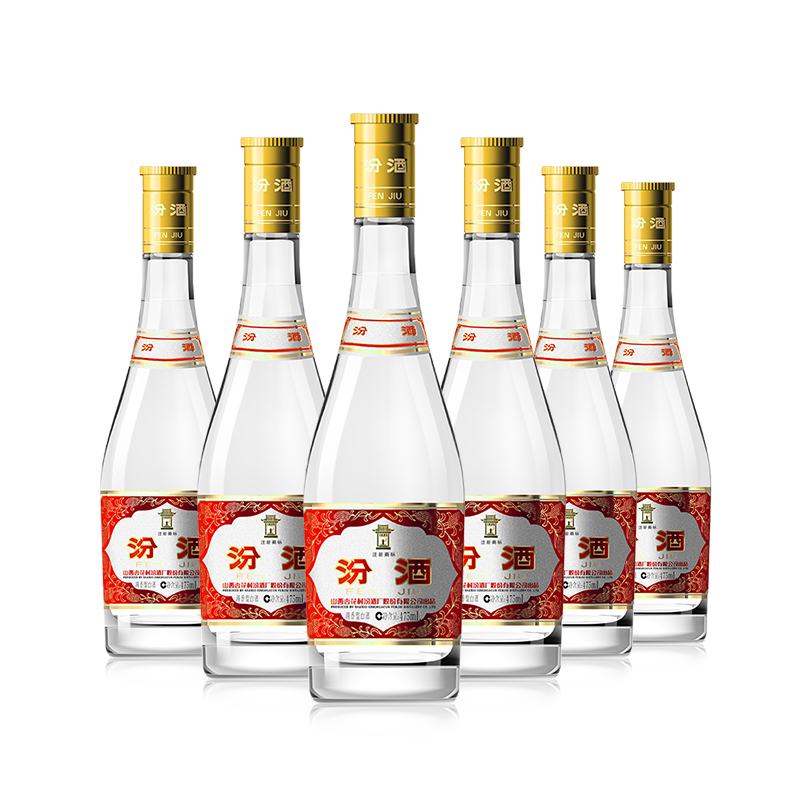 京東PLUS：汾酒 53度黃蓋玻汾 清香型白酒 53度 475mL 6瓶