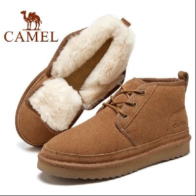 PLUS會員：CAMEL 駱駝 男士戶外雪地靴 栗色 G13W837106