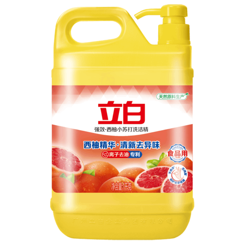 立白西柚洗潔精家用大桶食品用除味去油去腥洗滌靈洗碗液廚房餐具清潔 西柚精家庭裝 1000g 1瓶