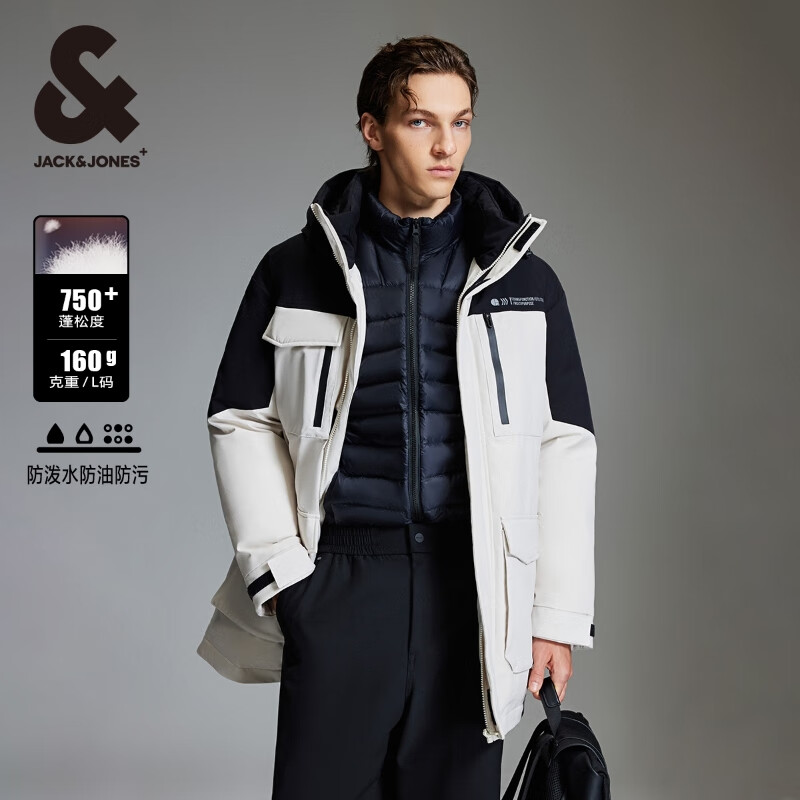 杰克瓊斯 秋冬季男士保暖外羽絨服合集 224412033緞白色 L 180