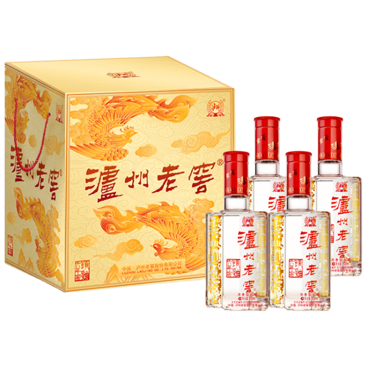 plus會員、8號0點:瀘州老窖 六年窖頭曲 濃香型白酒 52度500ml*4瓶整箱裝 鳳鳴祥瑞禮盒