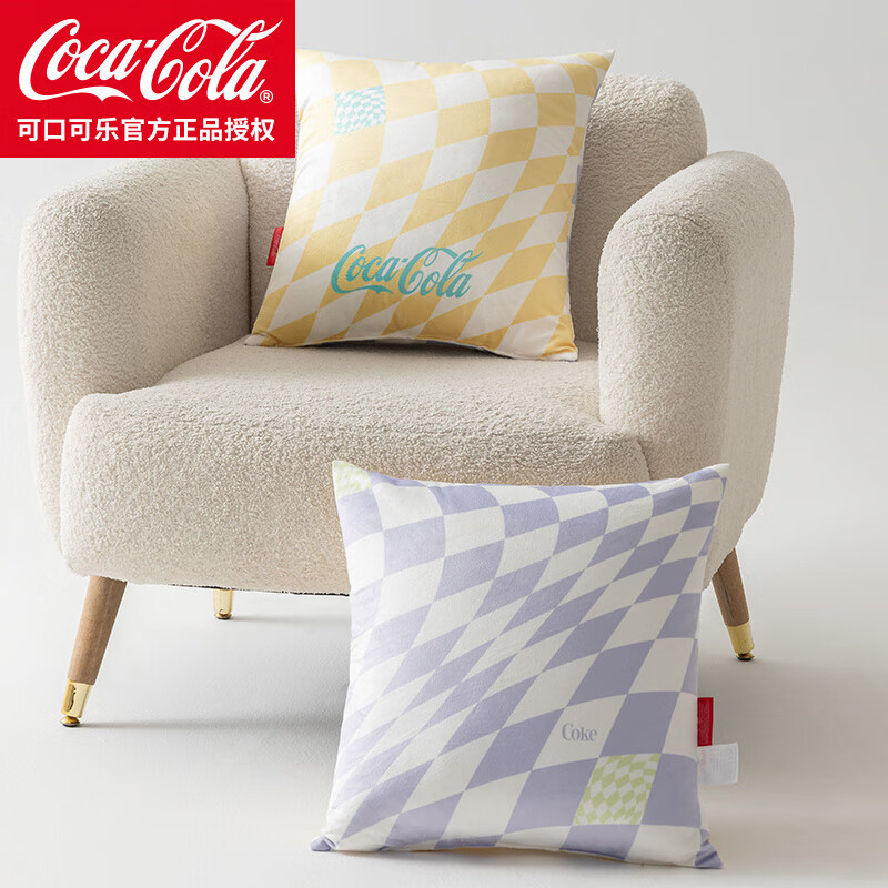 可口可樂 Coca-Cola 水晶絨抱枕 40cm*40cm 含枕芯 一對裝