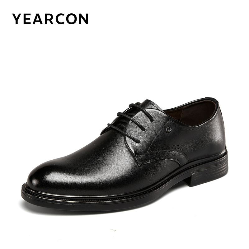 YEARCON 意爾康 男鞋男士真皮商務正裝皮鞋英倫風工裝鞋單鞋新郎結婚男式