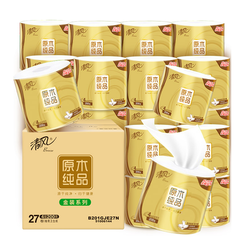 清風 原木純品金裝系列 有芯卷紙 140g*20卷