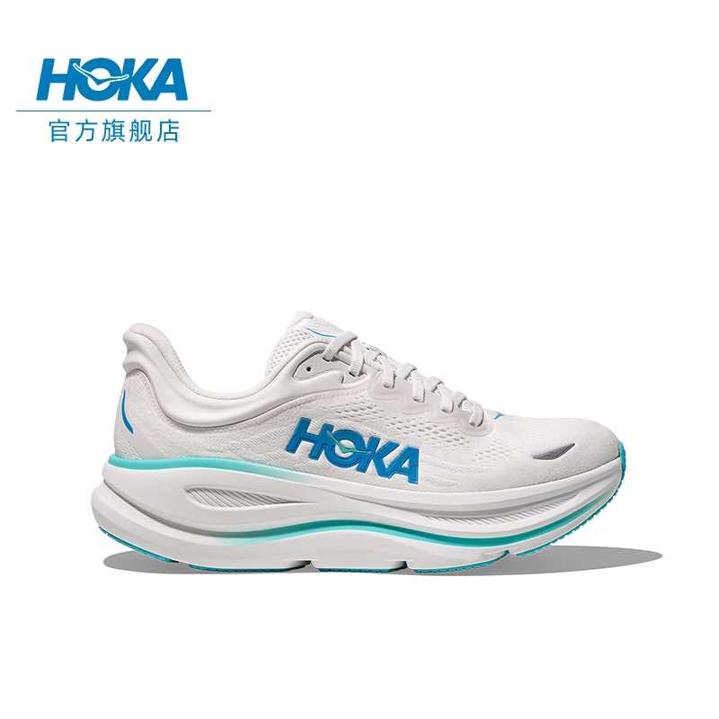 HOKA ONE ONE 男款邦代9公路跑步鞋BONDI 9 白色/霍伽藍