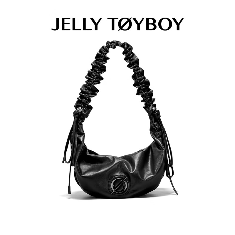 JellyToyboy包包女包JTB云團牛角包.春夏真皮牛皮大容量餃子包通勤單肩斜挎包 安可拉紅色