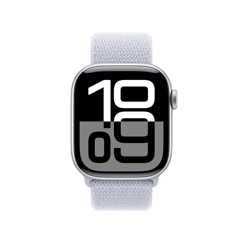 蘋果 Apple Watch Series 10 GPS款 智能手表 42mm 銀色鋁金屬表殼 青云色回環(huán)式運(yùn)動(dòng)表帶