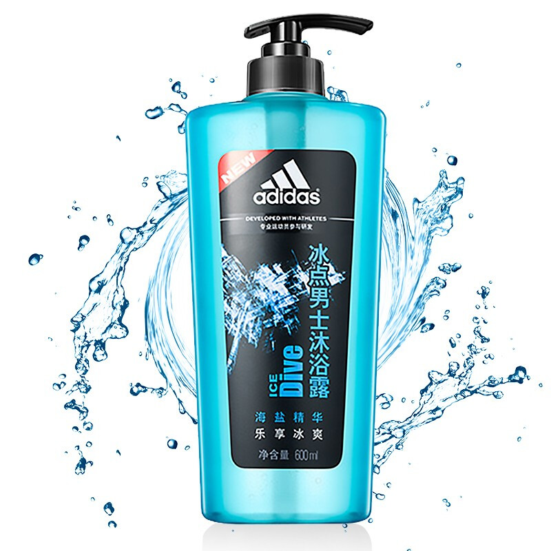 限移動端：adidas 阿迪達斯 男士活力沐浴露 冰點 600ml