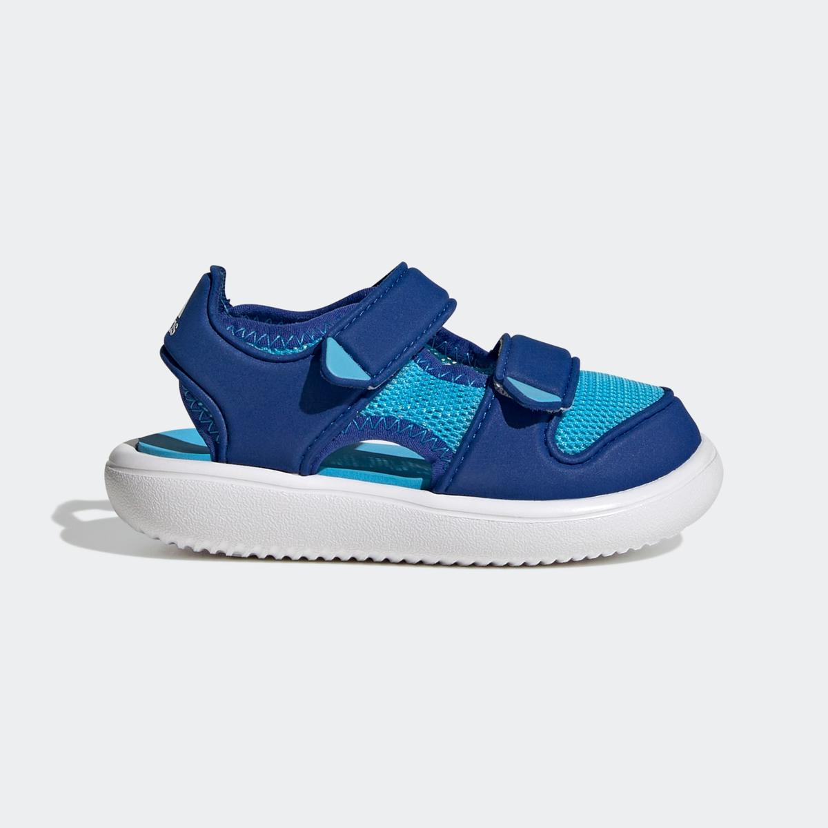 限尺碼：adidas 阿迪達(dá)斯 網(wǎng)面透氣耐磨舒適男小童包頭涼鞋魔術(shù)貼涼鞋夏季鞋子