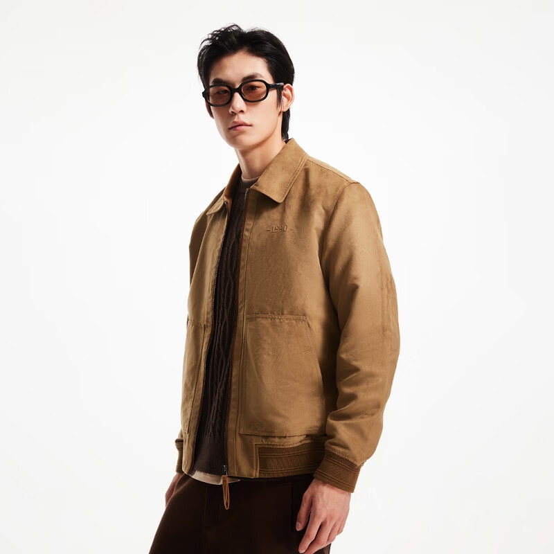 PLUS會員：JACK&JONES 杰克瓊斯 男士翻領(lǐng)仿麂皮短款外套 2色可選