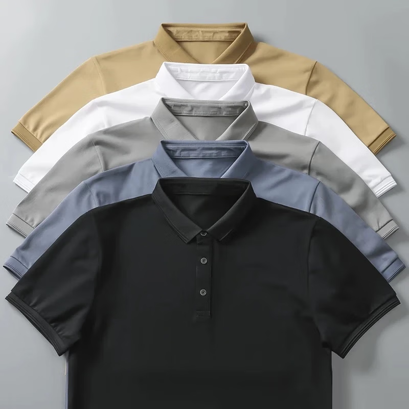 JINGDONG 京東 300g重磅純棉polo衫短袖新疆棉質(zhì)感翻領(lǐng)品質(zhì)通勤男裝 灰色 L 135-155斤