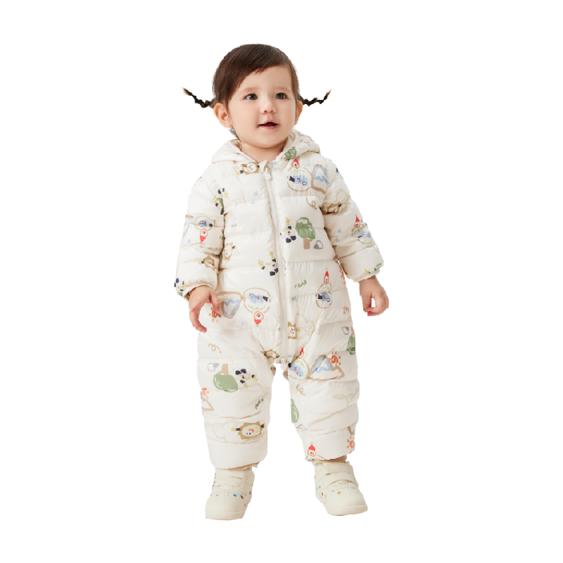巴拉巴拉 童裝嬰兒羽絨服男寶女寶連體衣爬服幼兒童2024年冬季