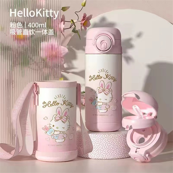 兒童不銹鋼保溫杯卡通可愛直飲吸管兩用水杯子