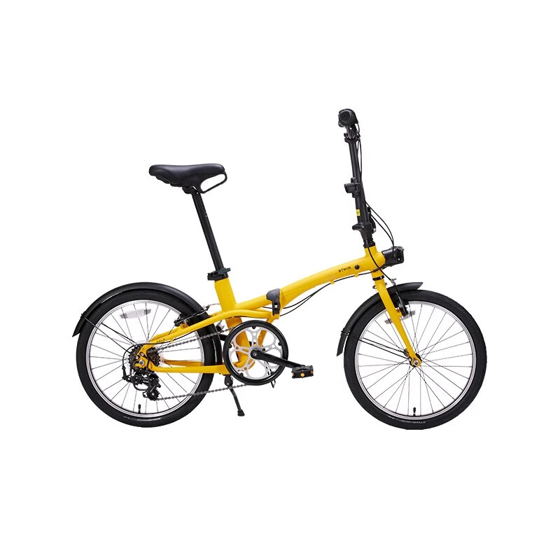 迪卡儂 DECATHLON 自行車Fold500折疊自行車通勤單車20寸-4872242 升級款Fold500黃色