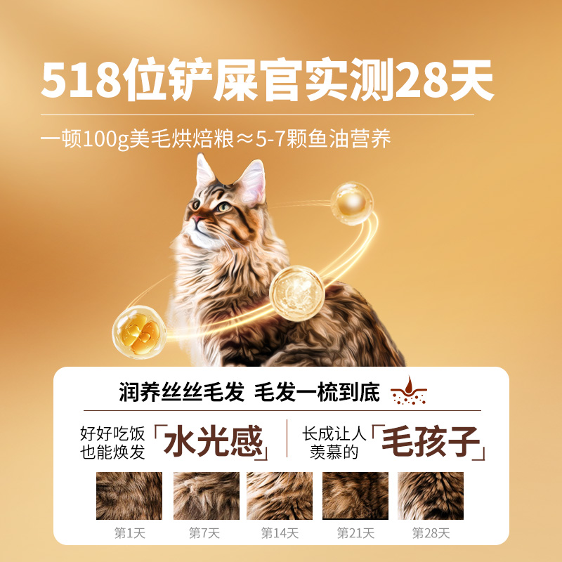 伯納天純 全價鮮肉美毛亮毛烘焙貓糧試吃50g*3包