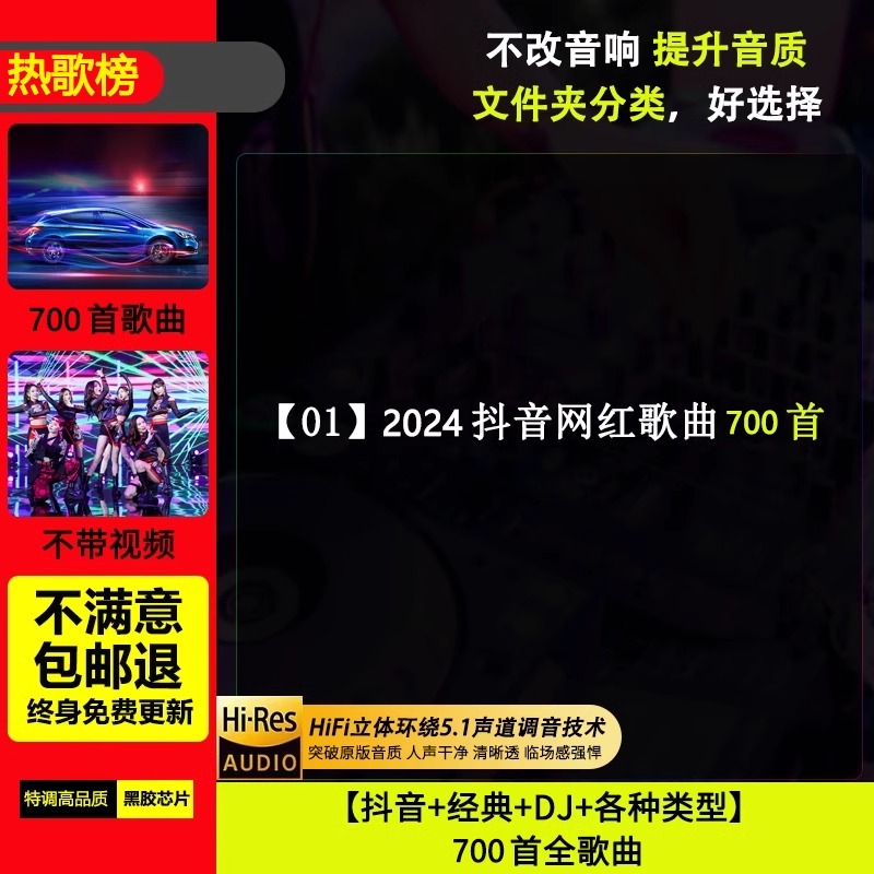 初伴 汽車載u盤高品質歌曲2025新款音樂抖音熱歌無損音質柏林之聲粵語