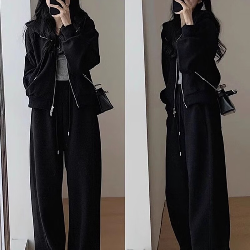SLY TRO 清倉特價 愛依服同款早秋裝茶系穿搭衛衣兩件套裝