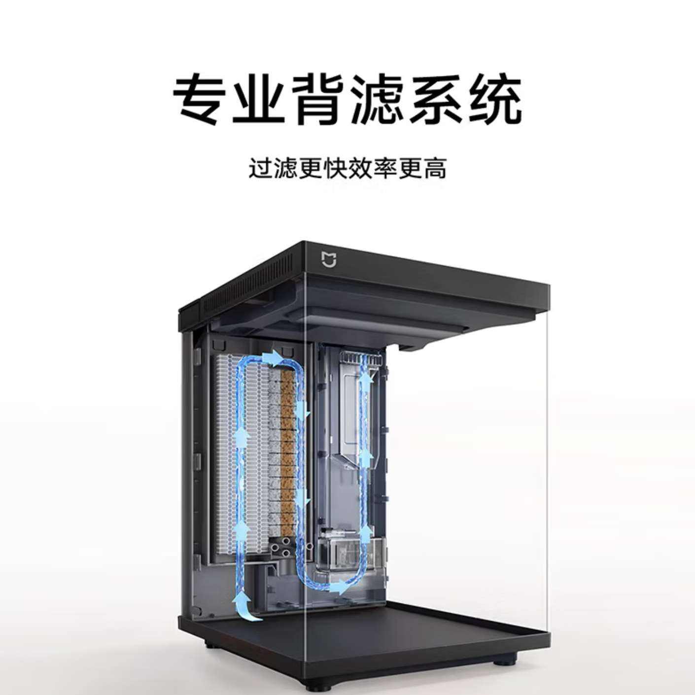 政府補(bǔ)貼，plus:米家智能桌面魚缸小米生態(tài)魚缸小型智能專業(yè)背濾一體缸自循環(huán)