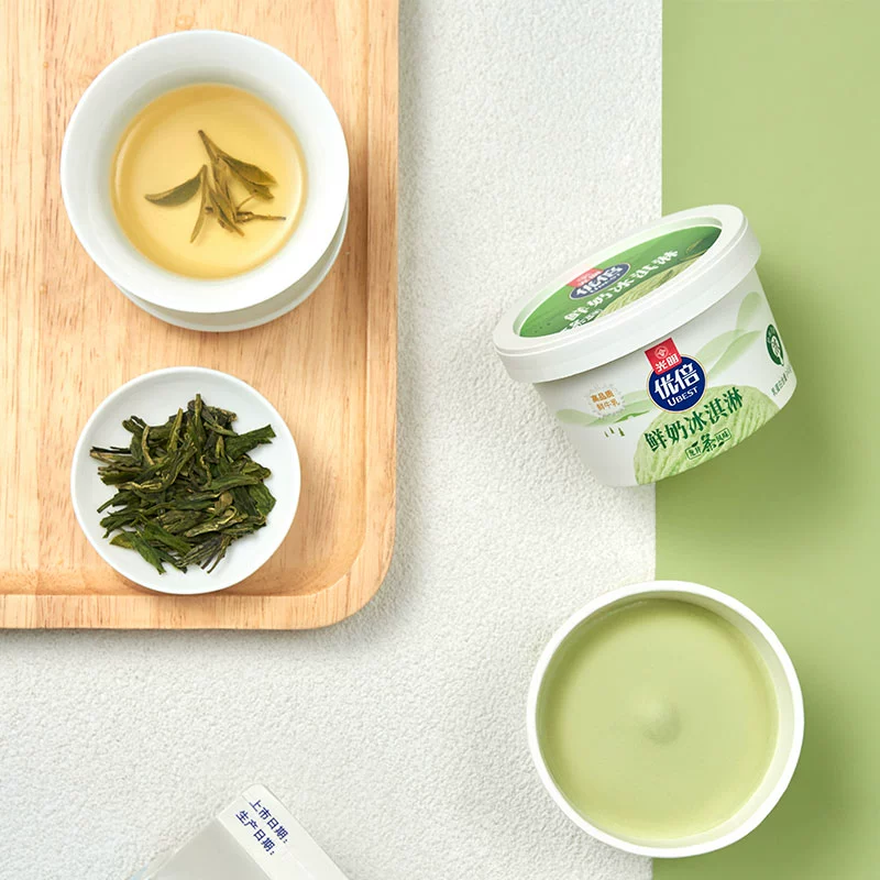 不添加一滴水！Bright 光明 優倍鮮奶冰淇淋 龍井茶/原味 90g*10杯
