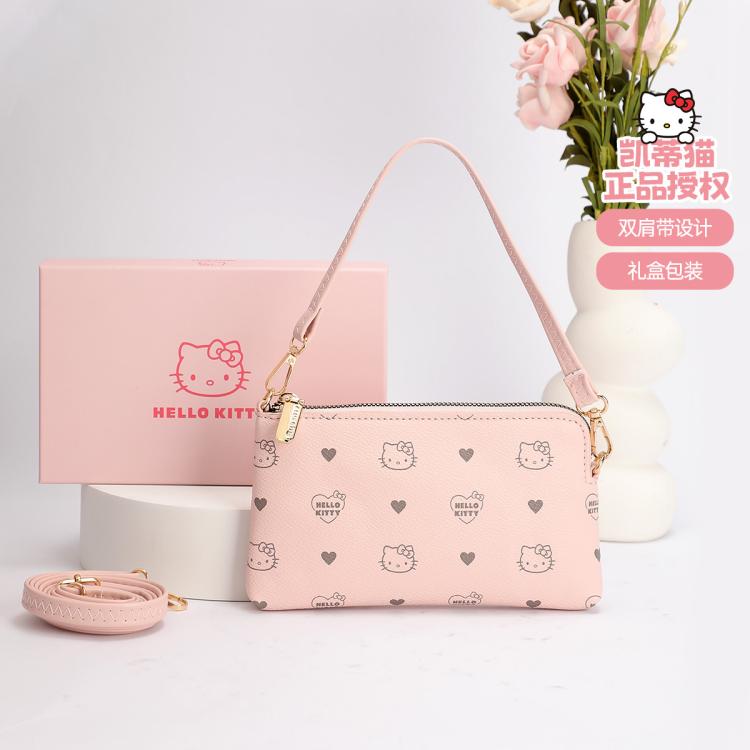 Hello Kitty 凱蒂貓 包包女斜挎單肩包手拿包輕便小包手機(jī)包手提包禮盒