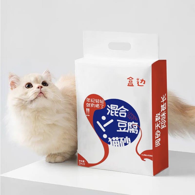 HEBIAN 盒邊 豆腐混合貓砂2kg*4袋