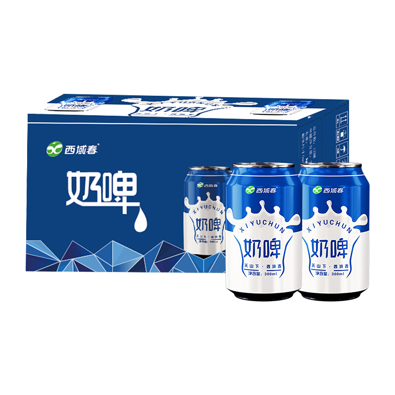 西域春 新疆西域春奶啤氣泡飲料300ml*12罐裝整箱非啤酒乳酸菌飲品特產