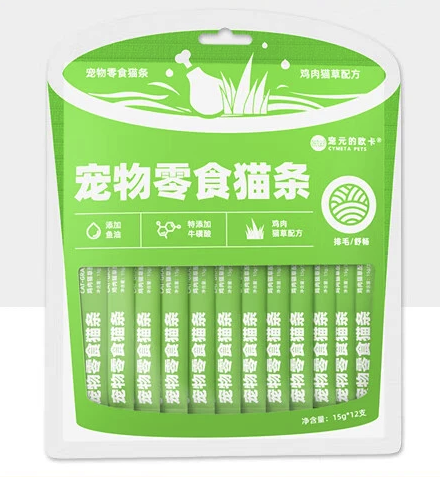 寵元的歐卡 寵物貓條零食魚油鮮肉功能性貓咪寵物食品全價濕糧狗條 15g*12支